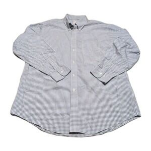 Brooks Brothers Blue Checked Shirt Mens Supima Button Down Long Sleeve Madison L